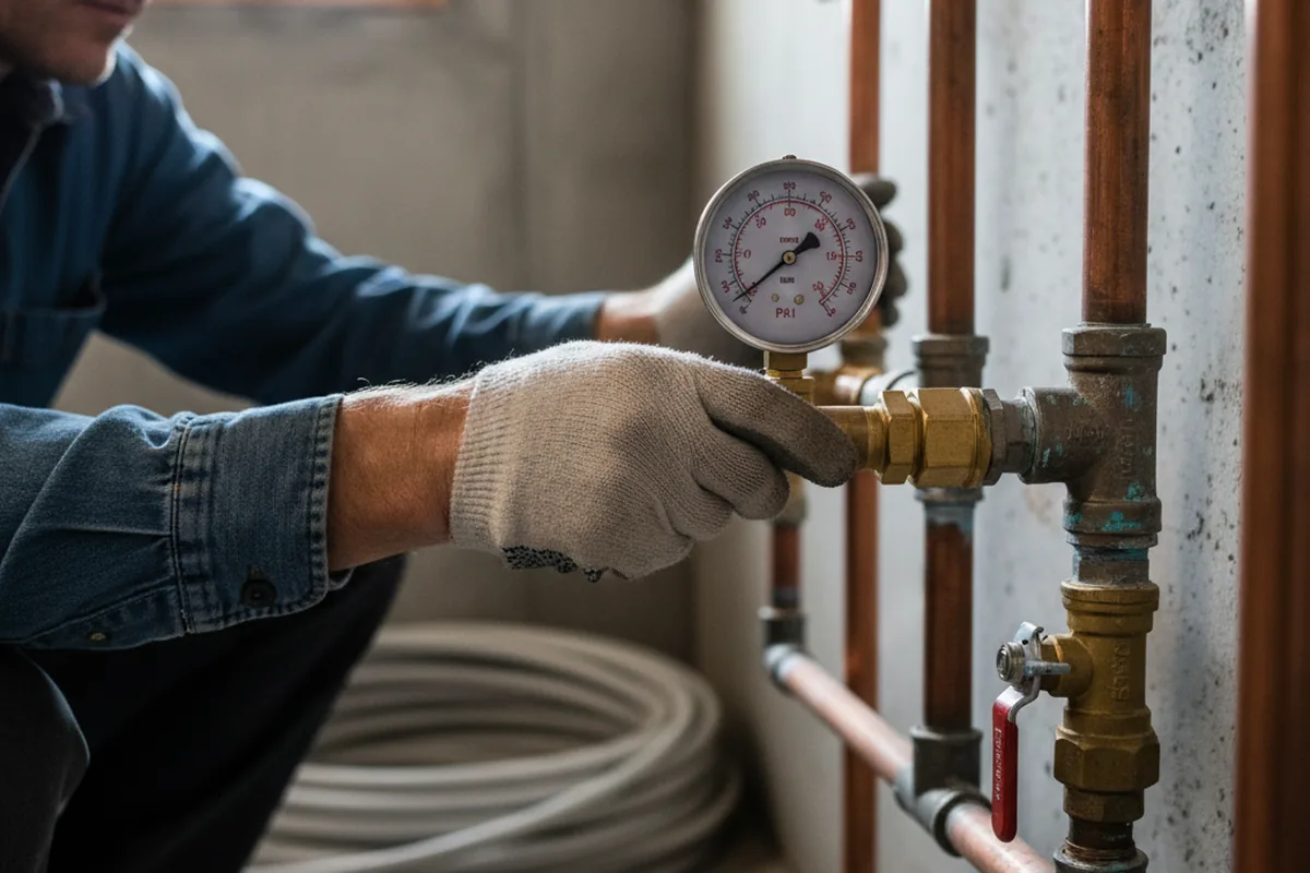 Pressure testing a repaired line during Water Line Repair in Wawarsing